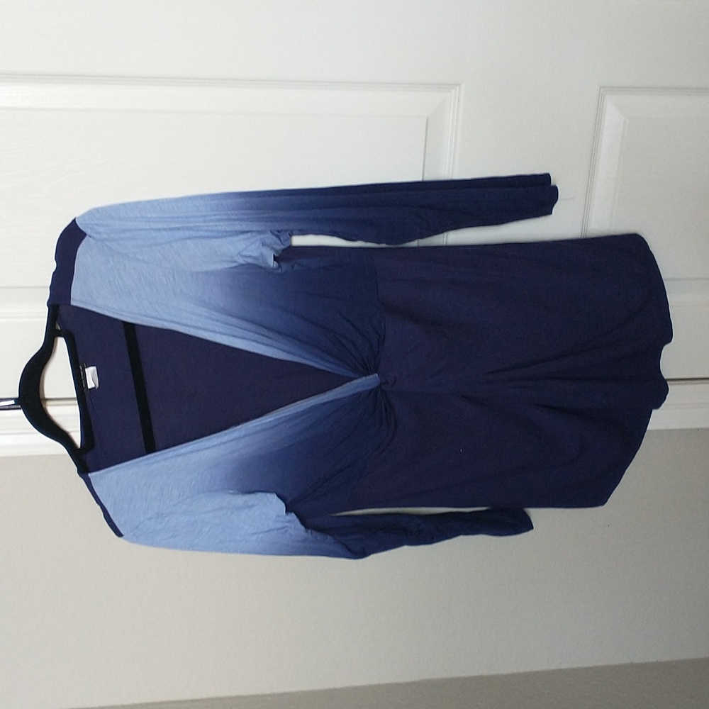 A beautiful soft deep plunging neckline full sleeve blouse
